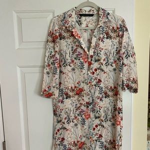 Zara Woman New! Floral Tunic Dress Size Medium
